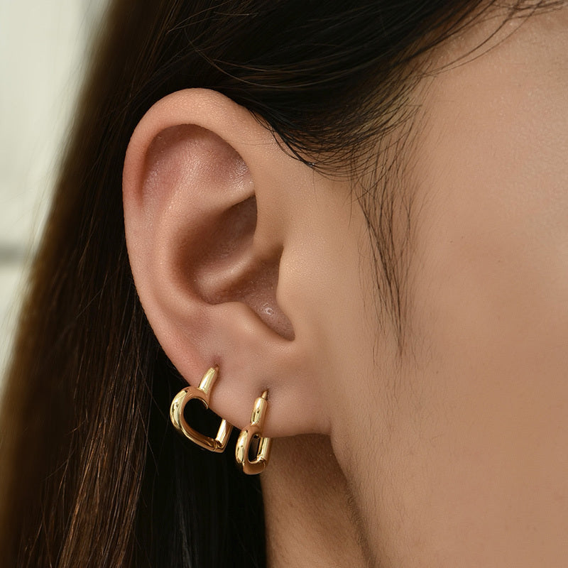 Heart-shaped Earrings Temperament And Circle Earrings Earrings