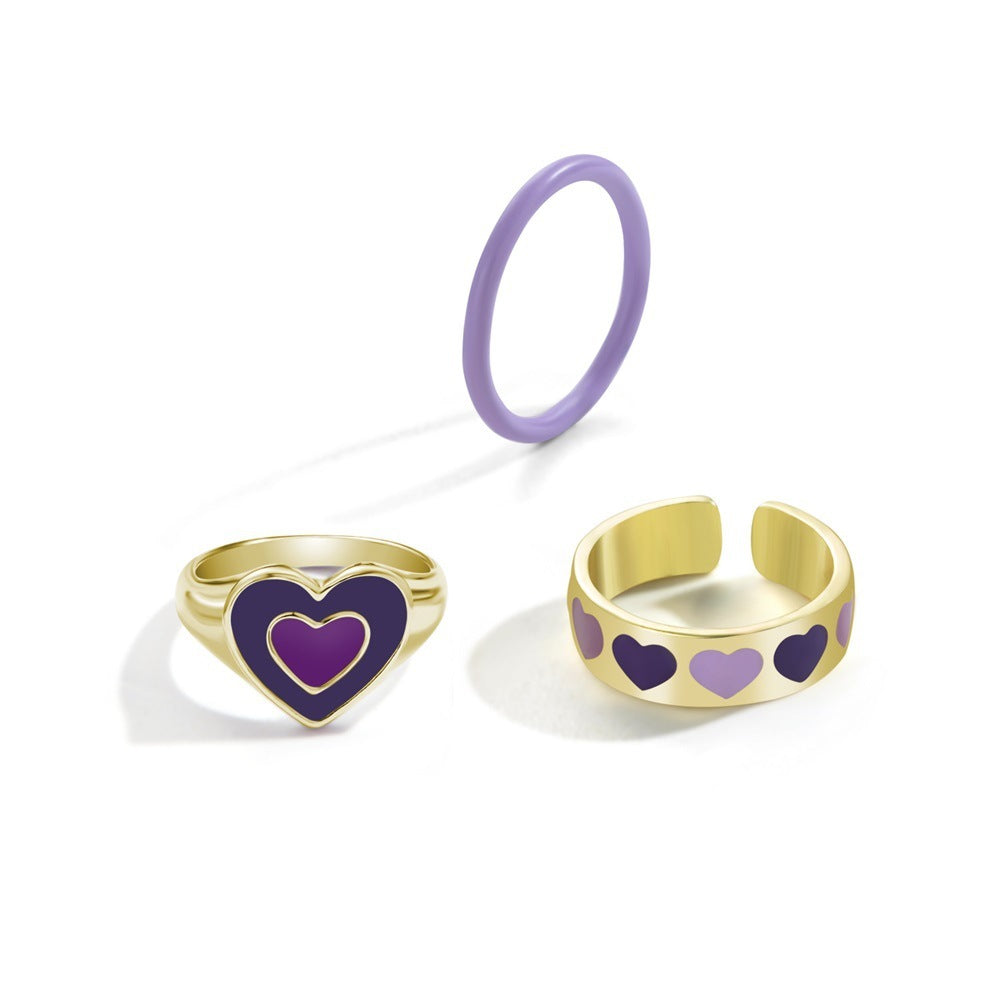 Fashion Multilayer Heart Knuckle Index Finger Ring Set