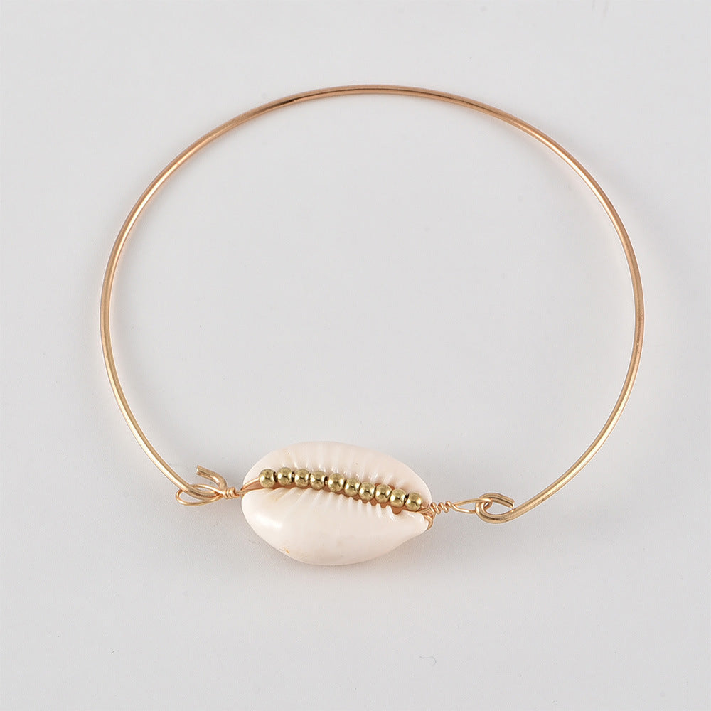Natural shell arrow geometric bracelet