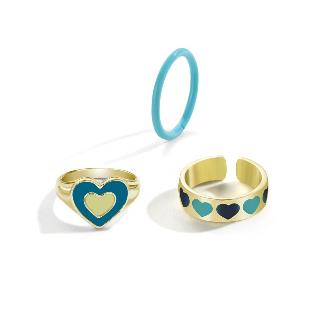 Fashion Multilayer Heart Knuckle Index Finger Ring Set