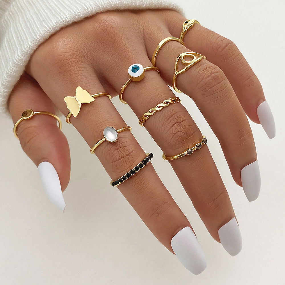Unique Cross Love Hug Heart Wide Ring Suit