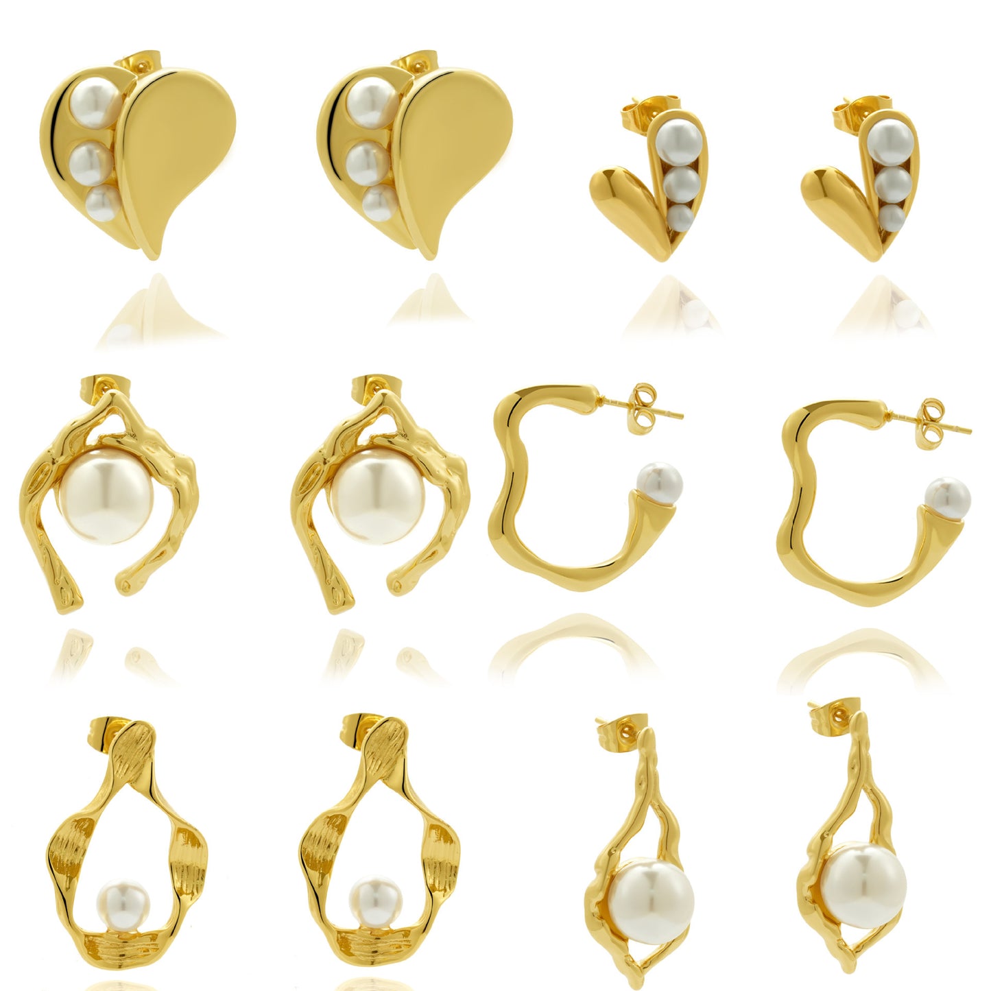Pearl Stainless Steel Earrings