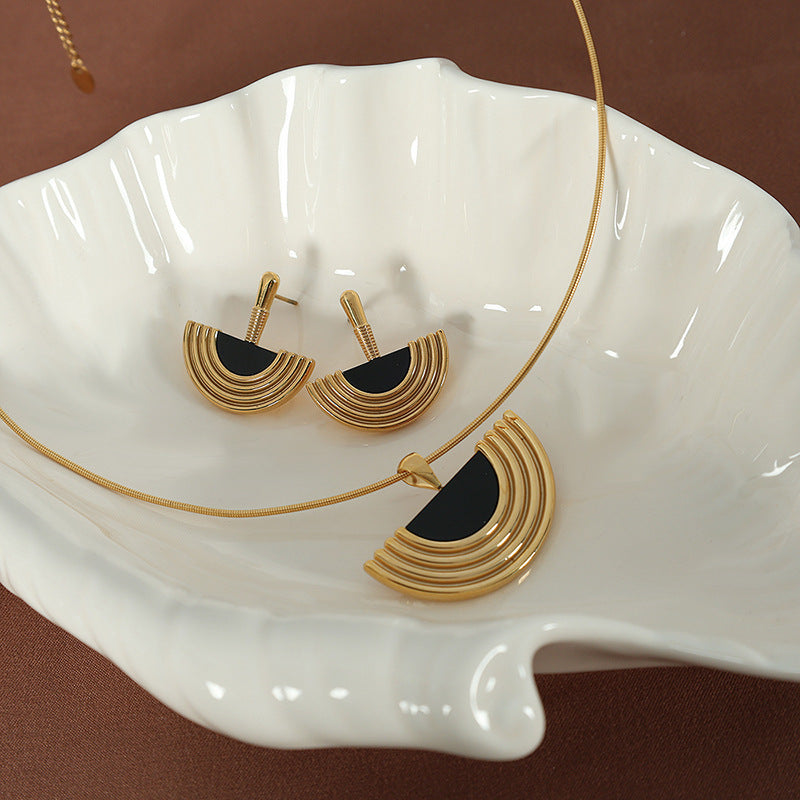 Earrings And Necklace Set Women's Metal