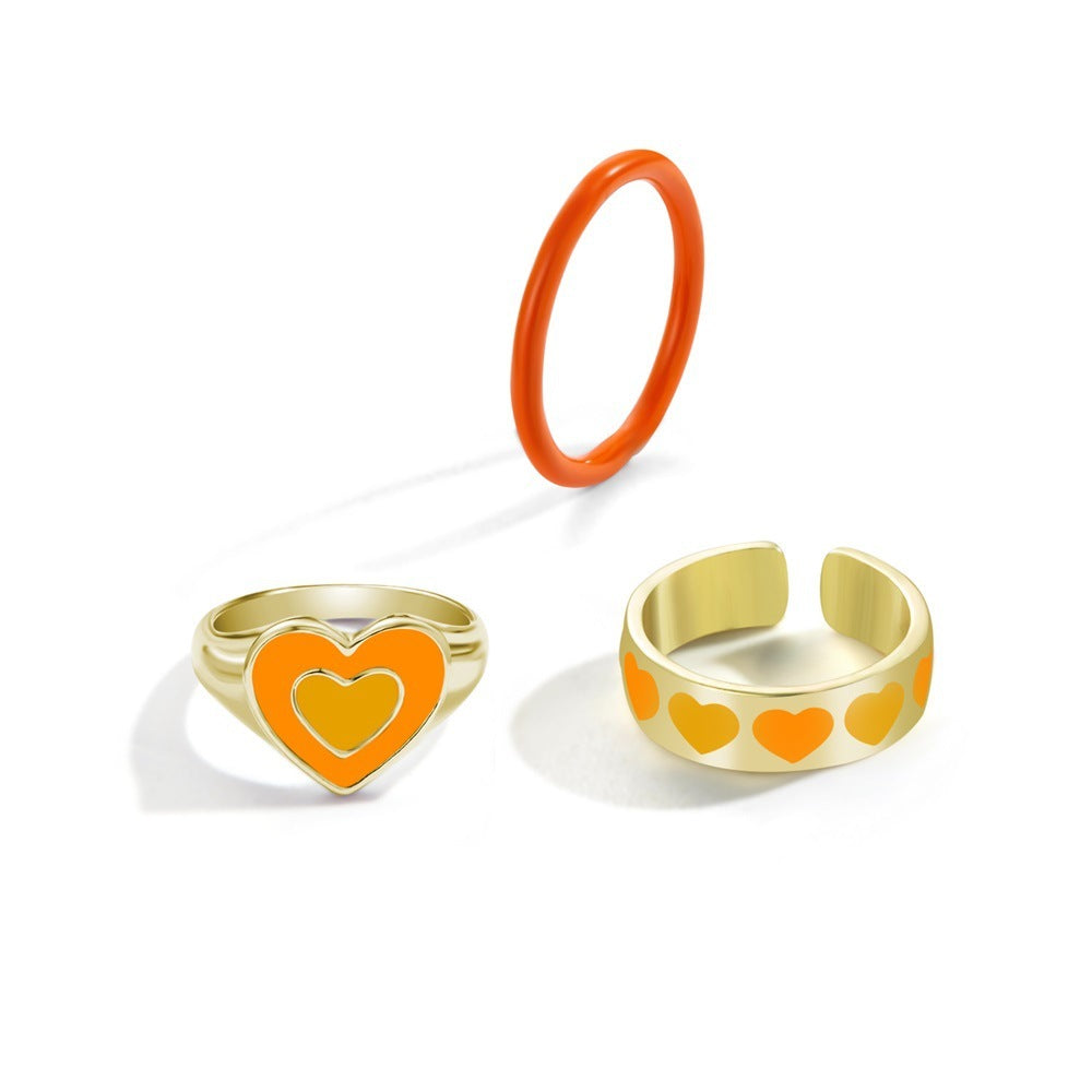 Fashion Multilayer Heart Knuckle Index Finger Ring Set