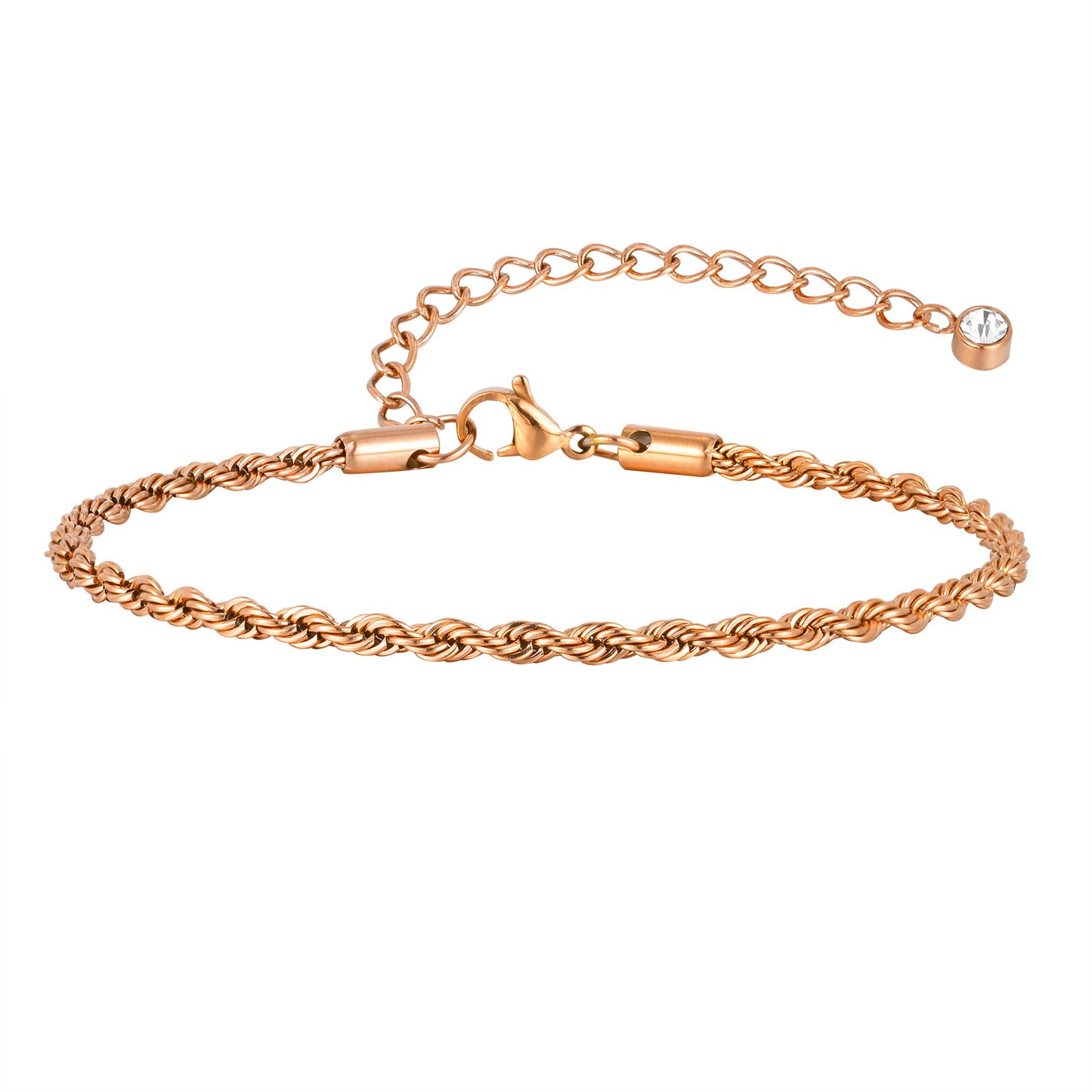 Fashion Summer Stainless Steel Hemp Flowers Chain Anklet