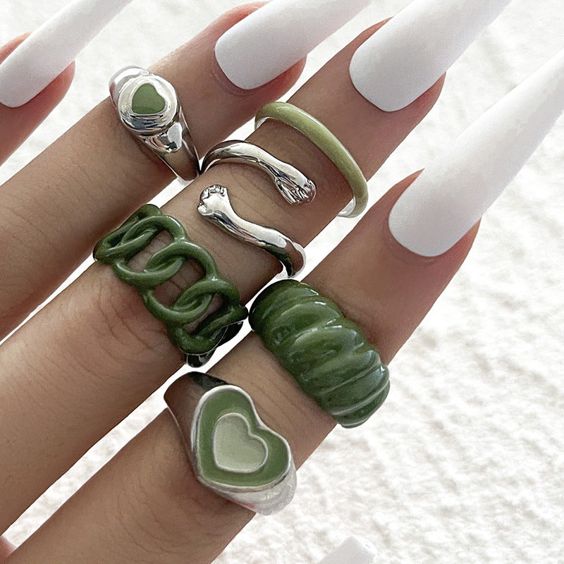 Sweet Tai Love Oil Dripping Ring Set