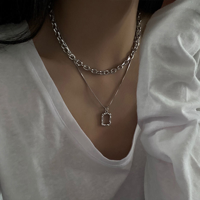 Double-layer Simplicity Twin Necklace Chain