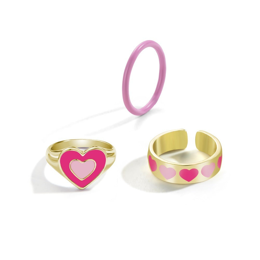 Fashion Multilayer Heart Knuckle Index Finger Ring Set