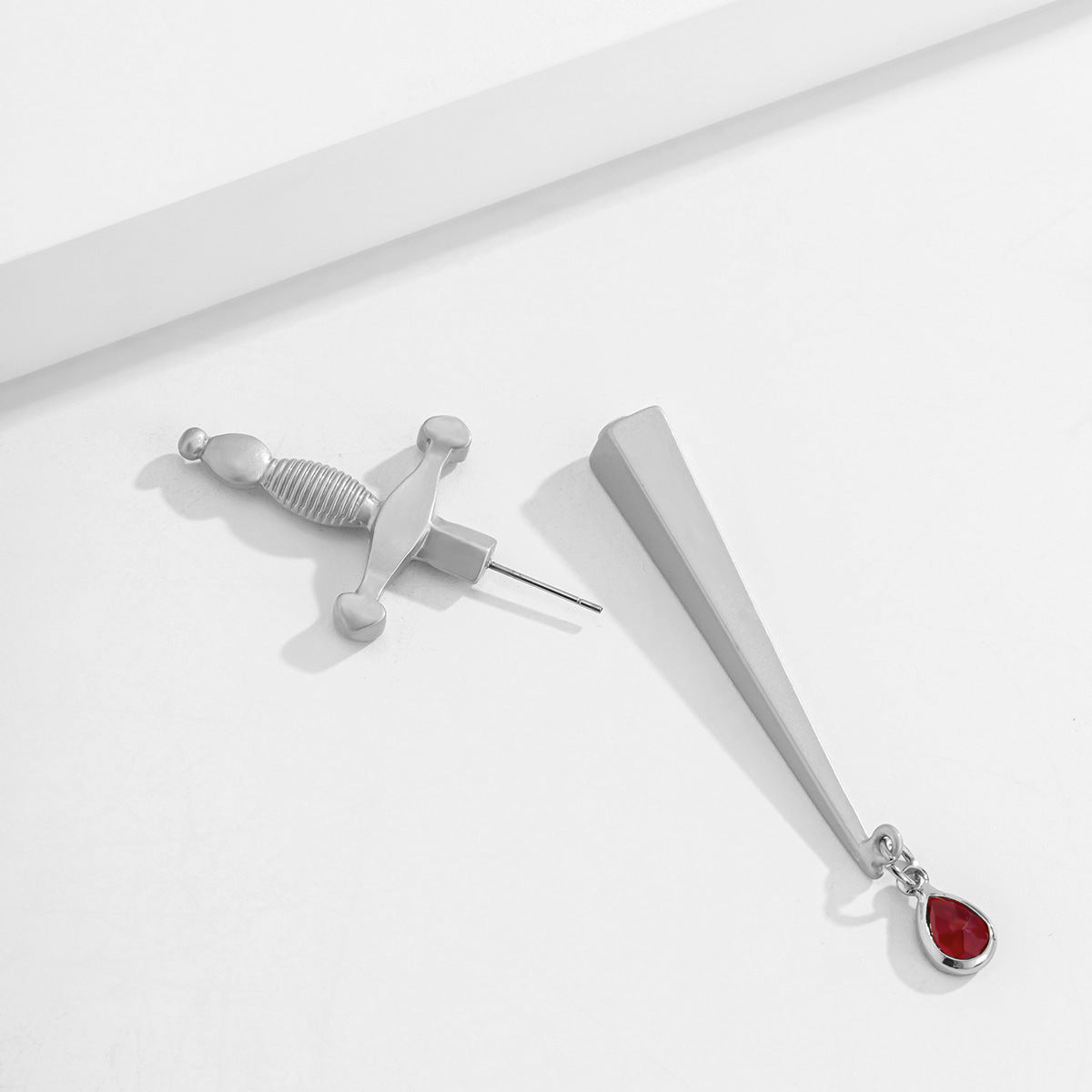 Long Sword Hilt Stud Earrings