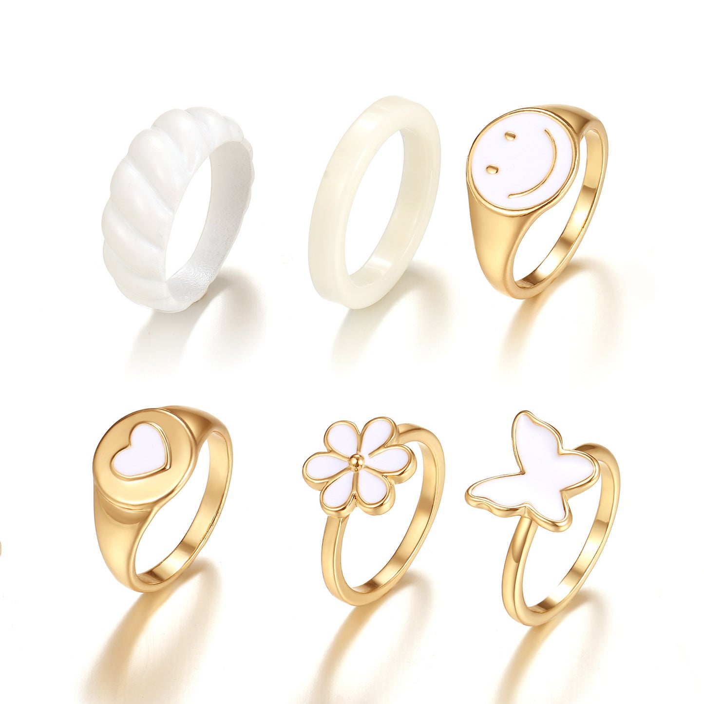Fashion Multilayer Heart Knuckle Index Finger Ring Set