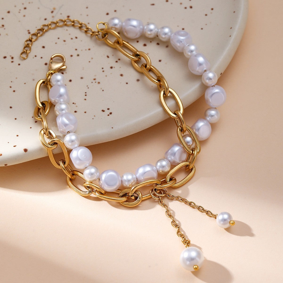 Pearl Titanium Steel Bracelet For Women