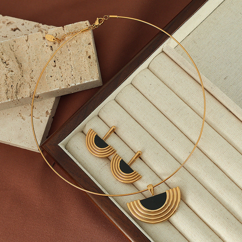 Earrings And Necklace Set Women's Metal