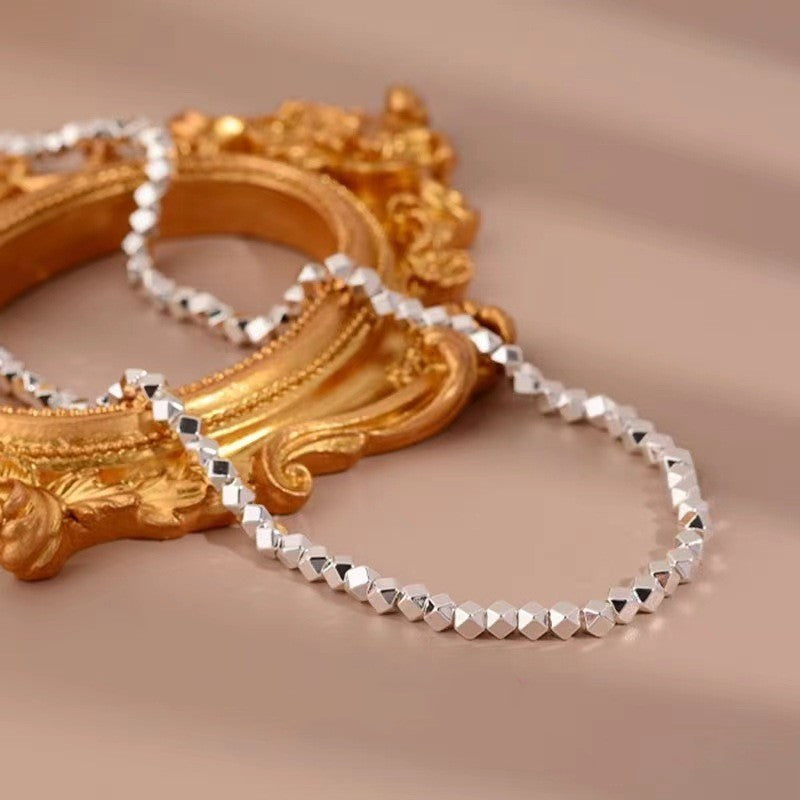 Women's Geometric Sparkling Silver Necklace