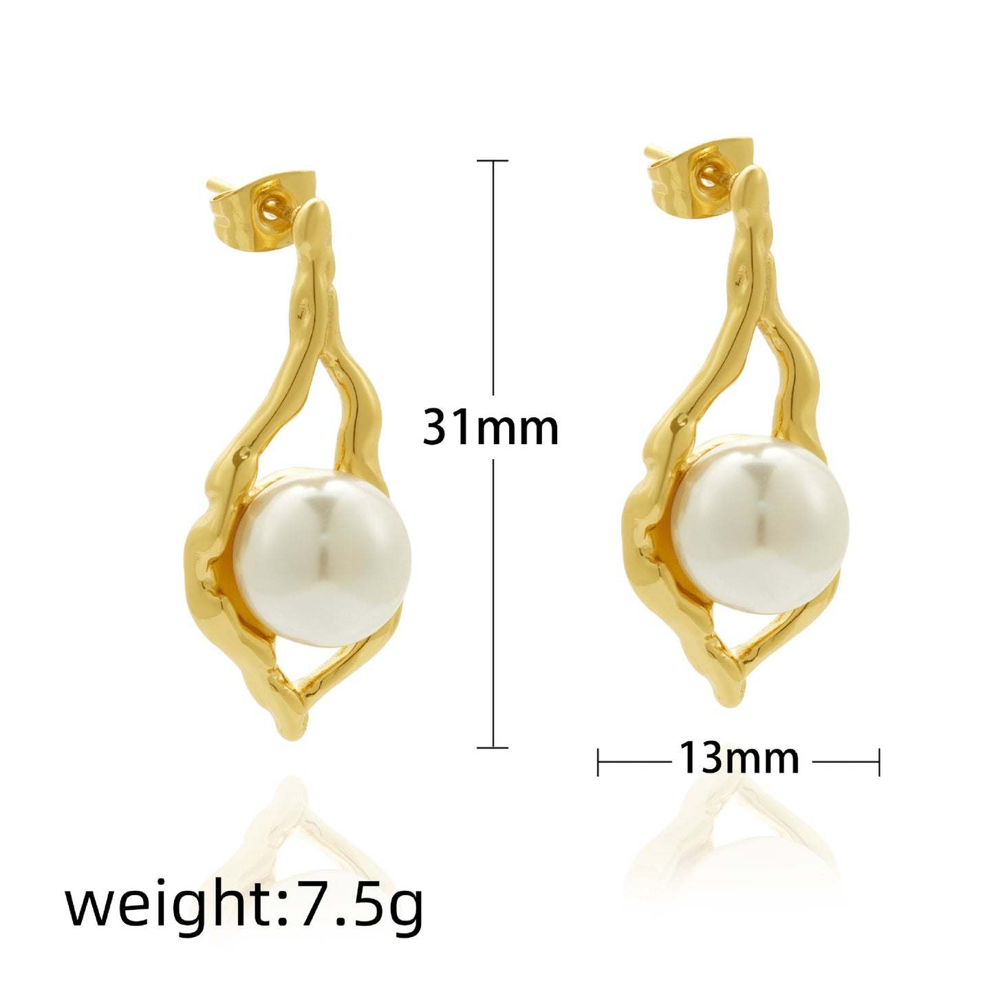 Pearl Stainless Steel Earrings