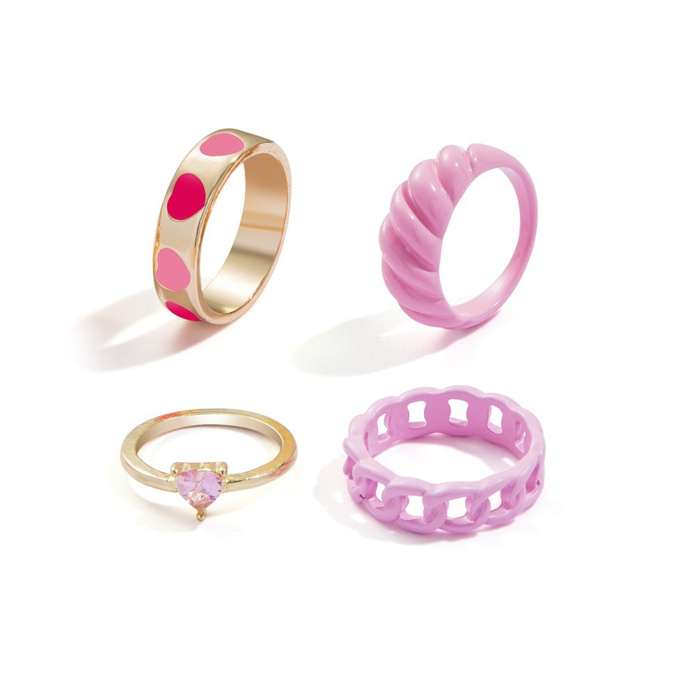 Fashion Multilayer Heart Knuckle Index Finger Ring Set