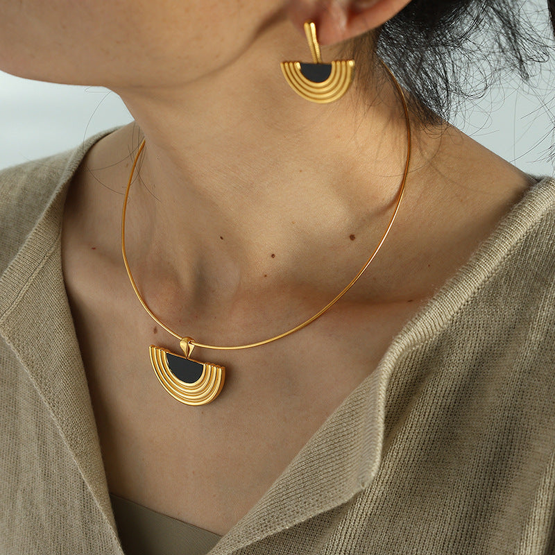 Earrings And Necklace Set Women's Metal
