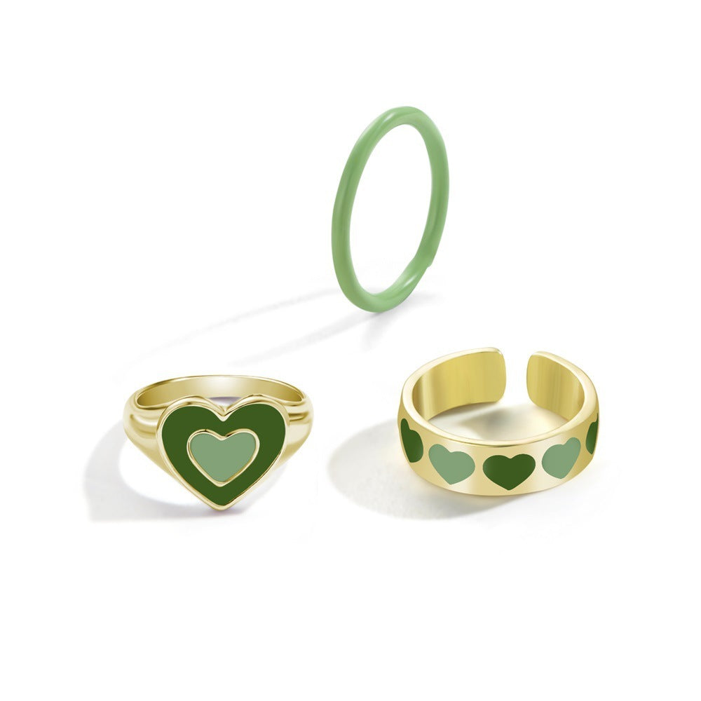 Fashion Multilayer Heart Knuckle Index Finger Ring Set