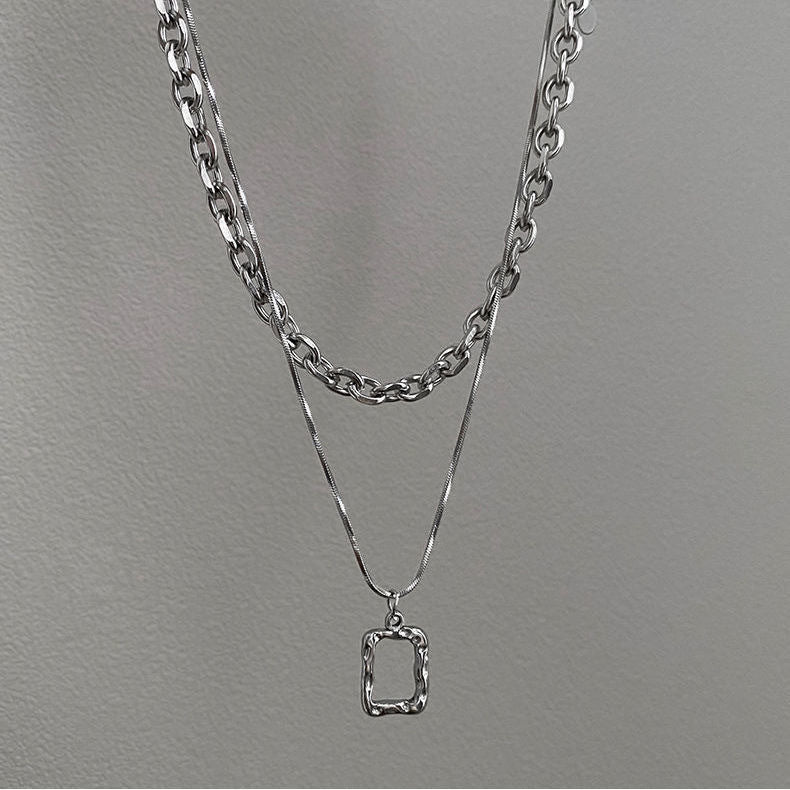 Double-layer Simplicity Twin Necklace Chain