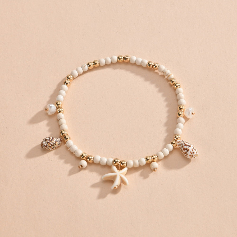 Fashion Ocean Style Starfish Conch Turquoise Woven Women