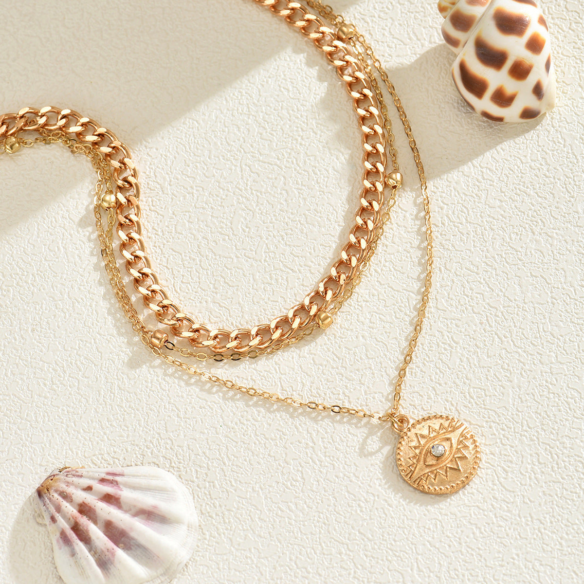 Fashion devil's eye round pendant necklace