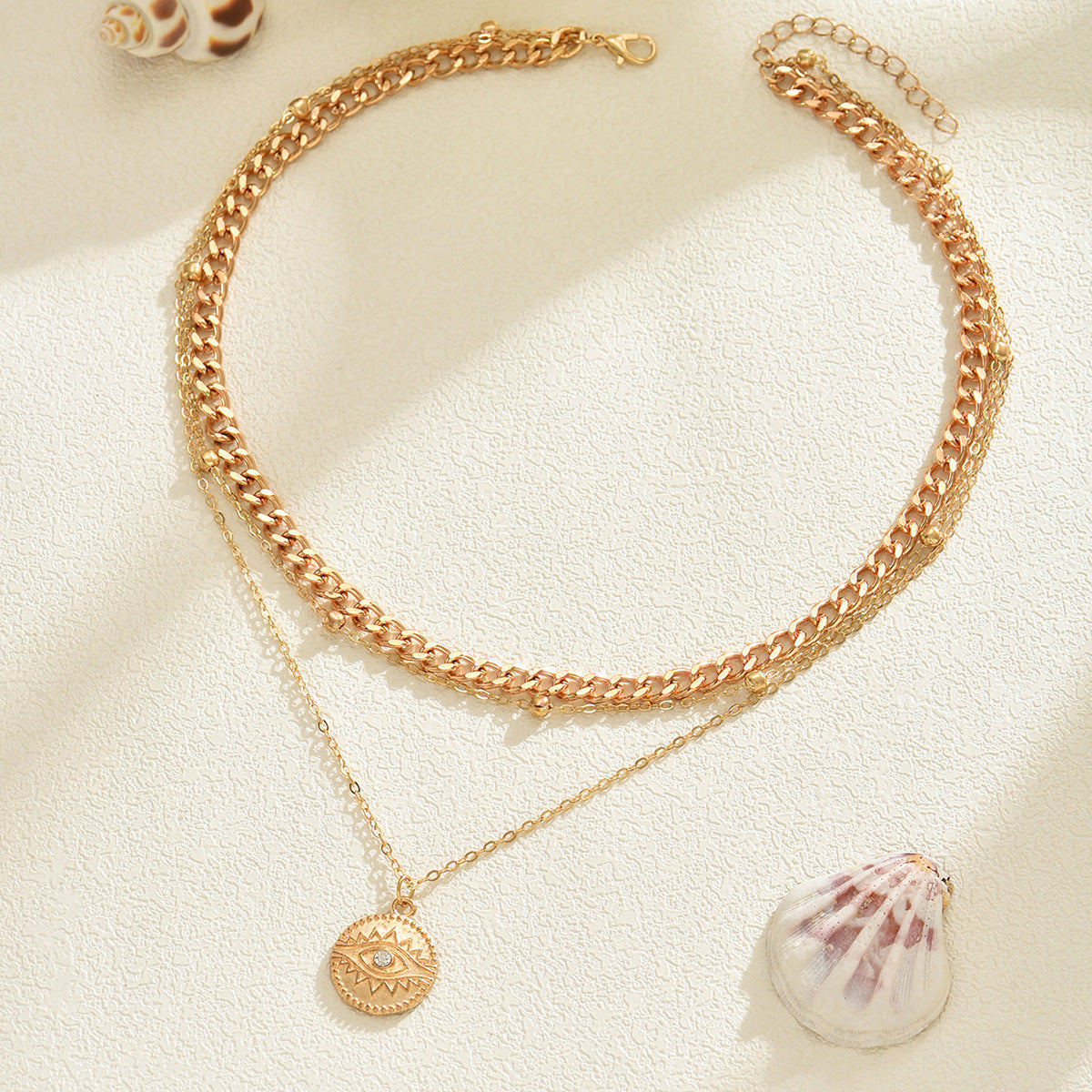 Fashion devil's eye round pendant necklace