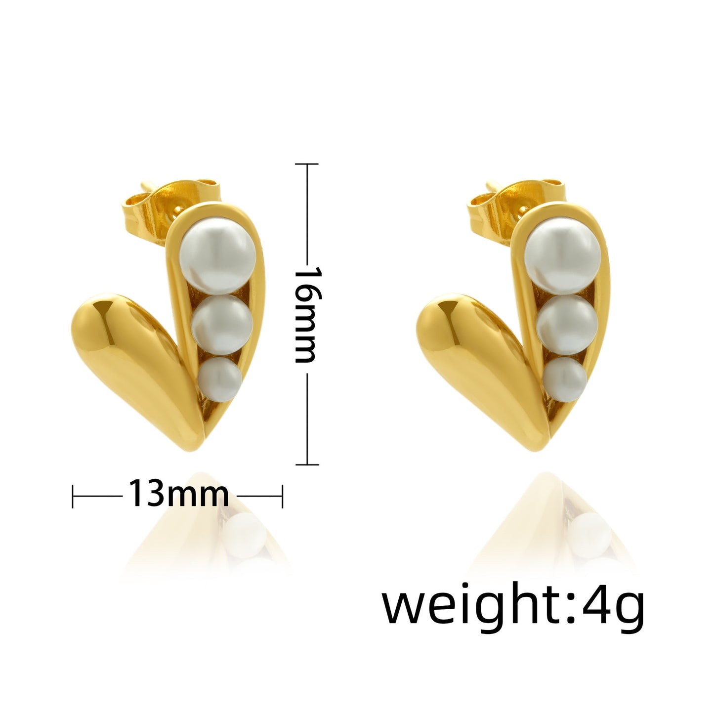 Pearl Stainless Steel Earrings