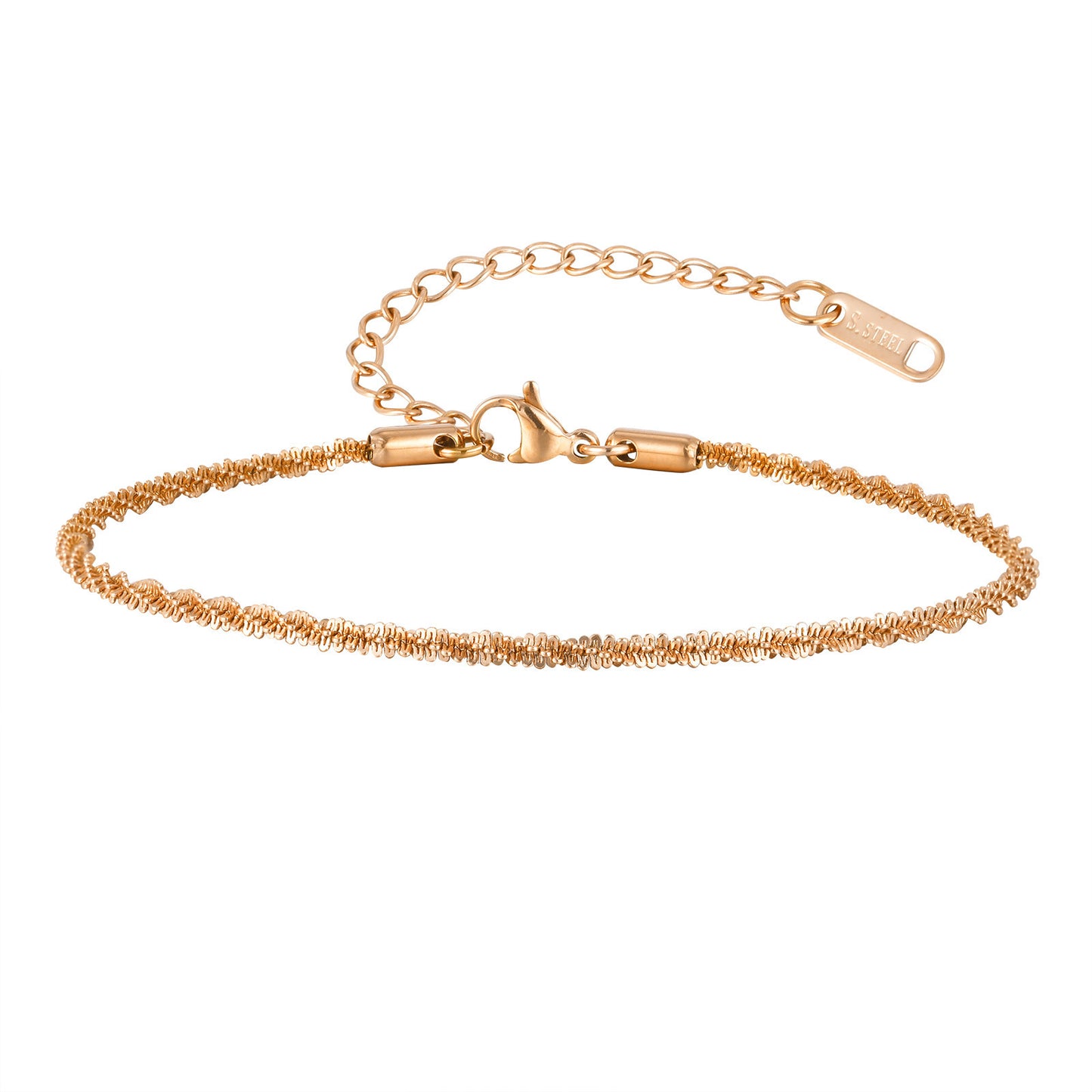 Fashion Summer Stainless Steel Hemp Flowers Chain Anklet