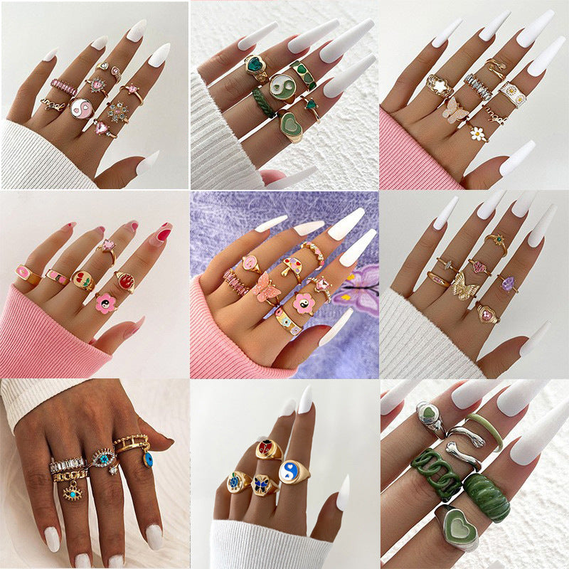 Sweet Tai Love Oil Dripping Ring Set