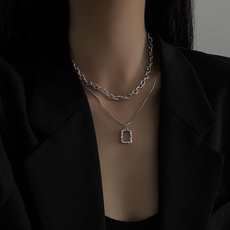 Double-layer Simplicity Twin Necklace Chain