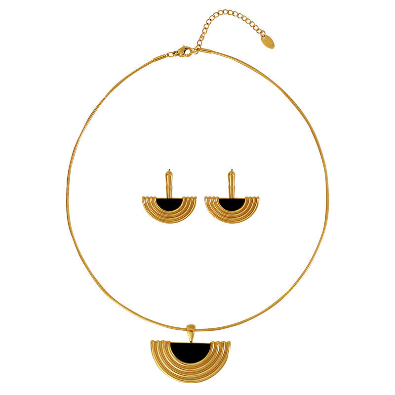 Earrings And Necklace Set Women's Metal
