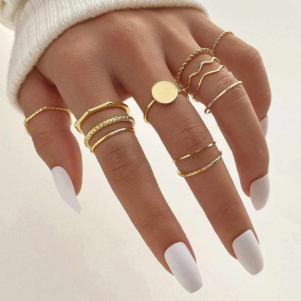 Unique Cross Love Hug Heart Wide Ring Suit