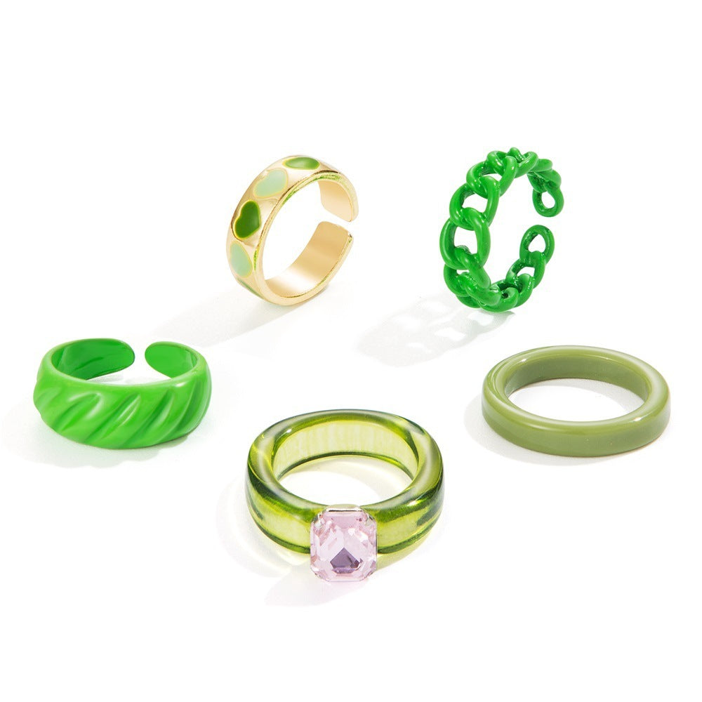 Fashion Multilayer Heart Knuckle Index Finger Ring Set