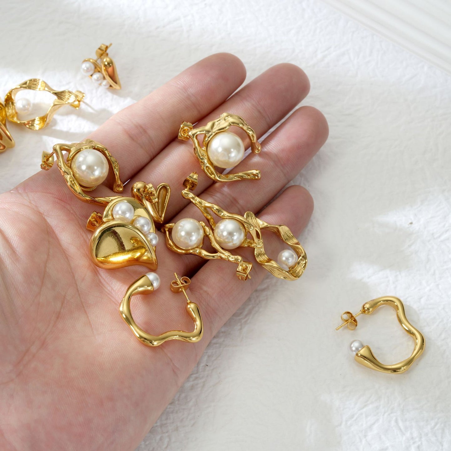 Pearl Stainless Steel Earrings