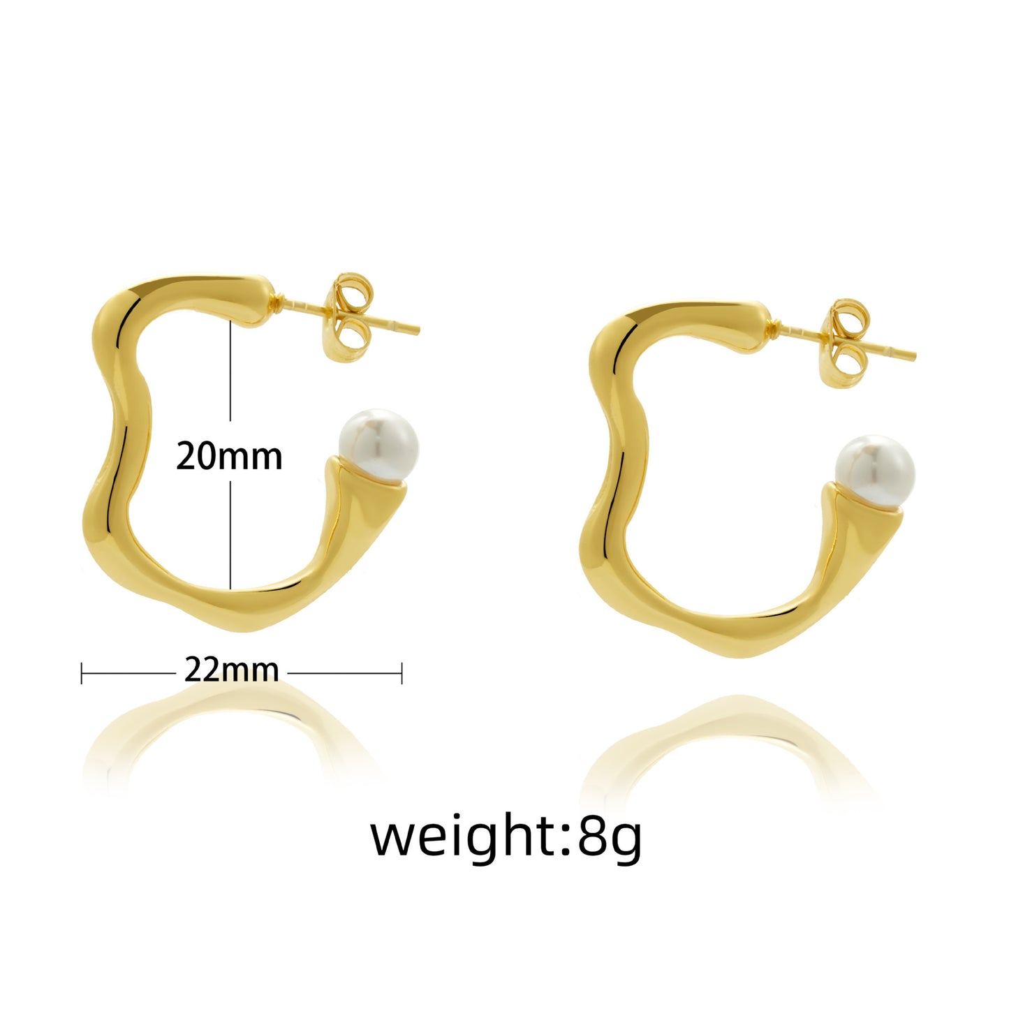 Pearl Stainless Steel Earrings