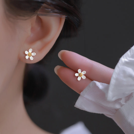 Flower Stud Earrings Simple Design