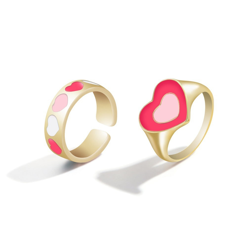 Fashion Multilayer Heart Knuckle Index Finger Ring Set