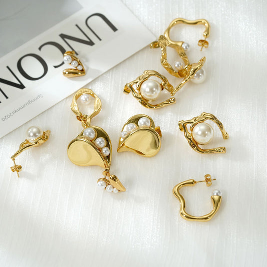 Pearl Stainless Steel Earrings